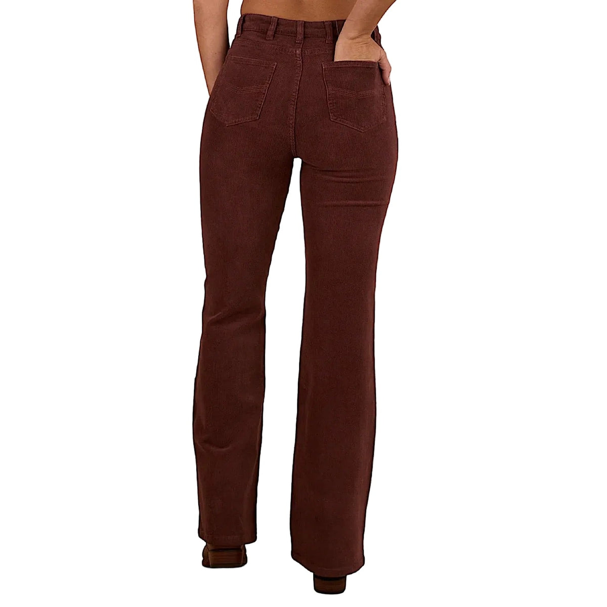Ringers Western Women’s Betsy Corduroy High Rise Bootleg Jean - Cabernet