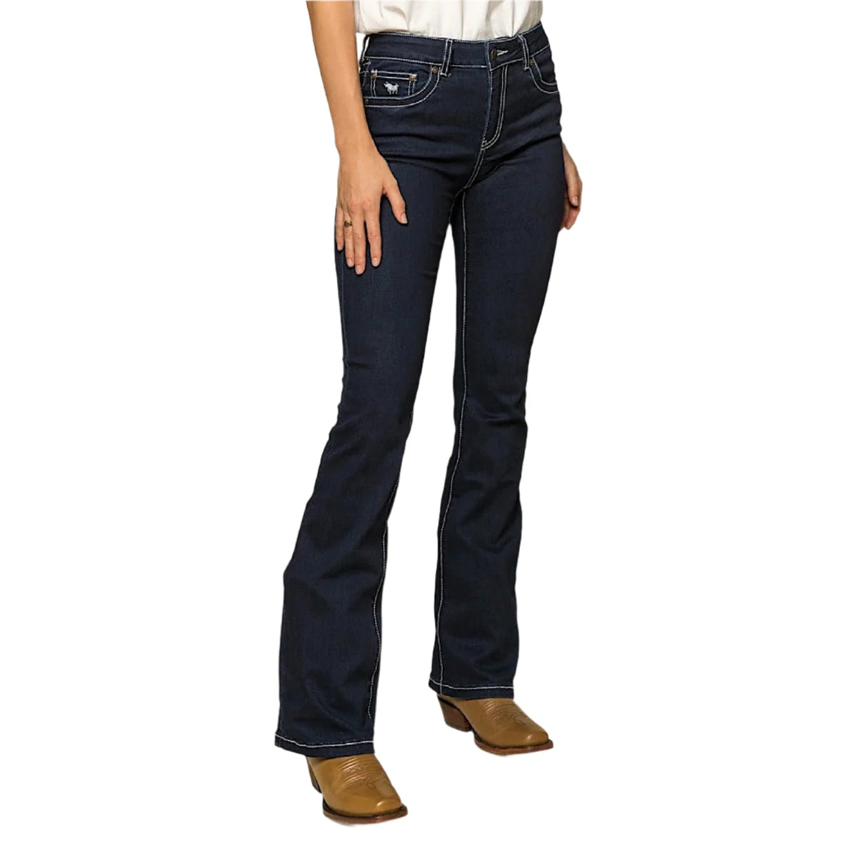 Ringers Western Women’s Caroline Mid Rise Bootleg Jean - Indigo Blue