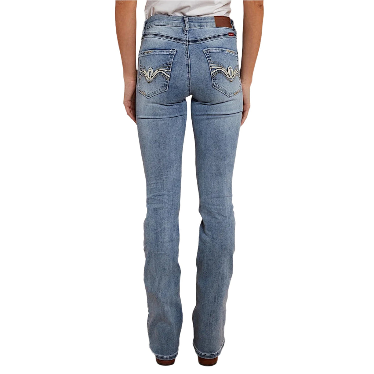 Ringers Western Women’s Caroline Rodeo Mid Rise Bootleg Jean - Light Blue