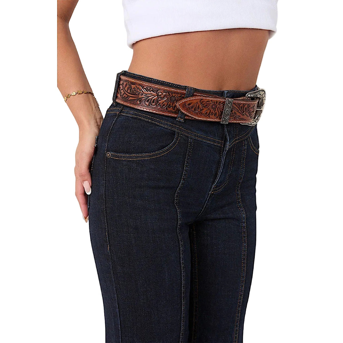 Ringers Western Women’s Edith High Rise Bootleg Jean - Dark Blue