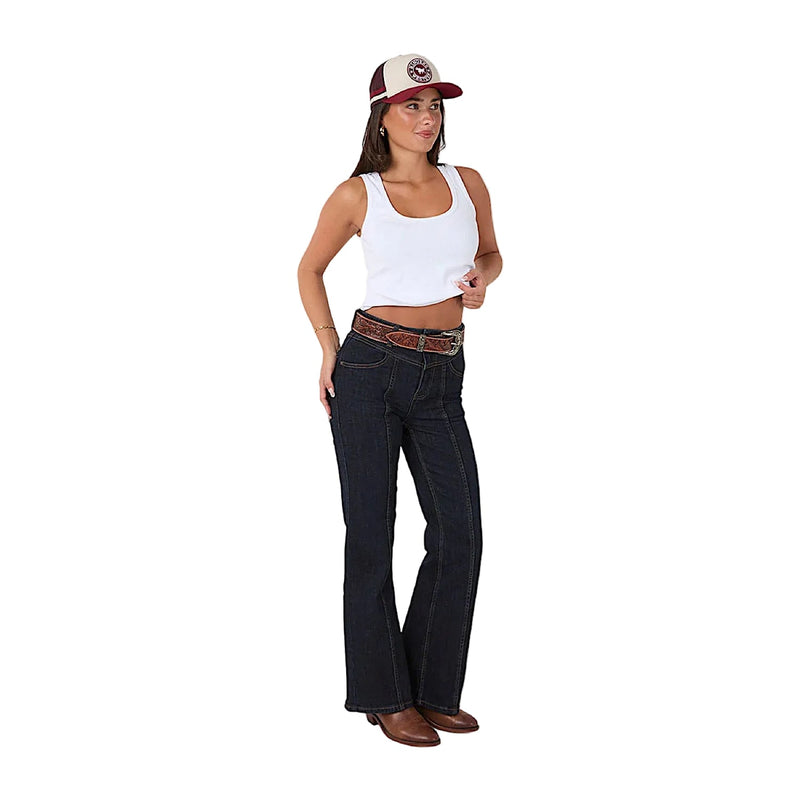 Ringers Western Women’s Edith High Rise Bootleg Jean - Dark Blue