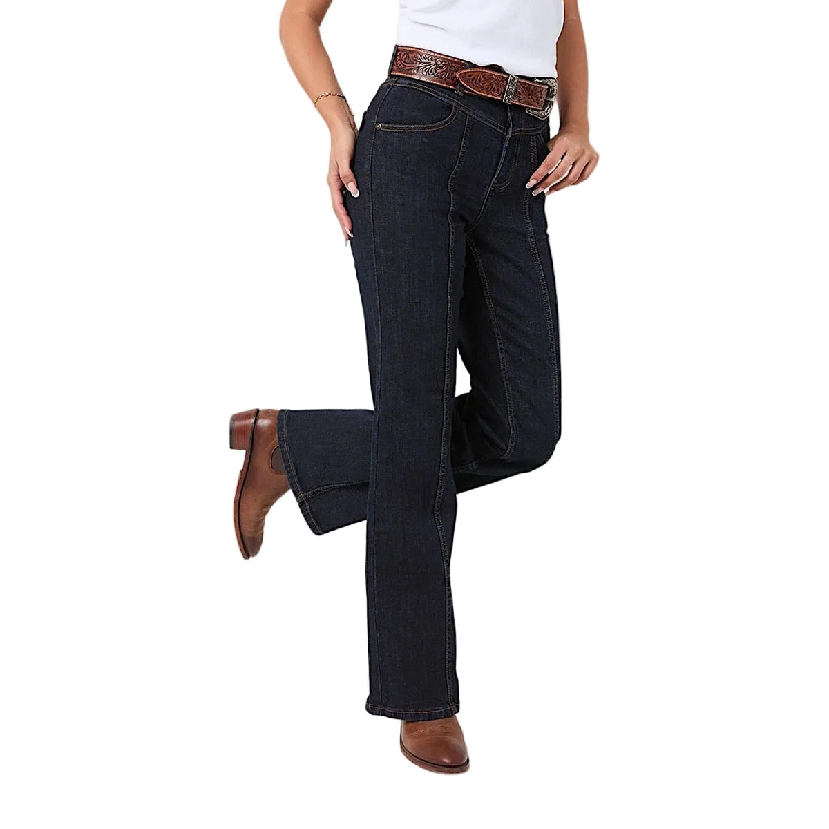 Ringers Western Women’s Edith High Rise Bootleg Jean - Dark Blue