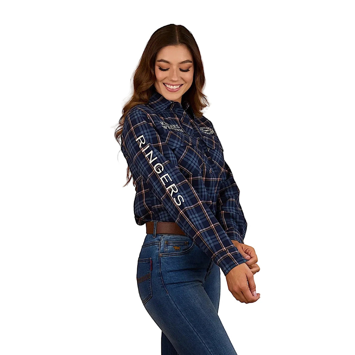 Ringers Western Women’s Fingal Half Button Flannel - Dark Blue