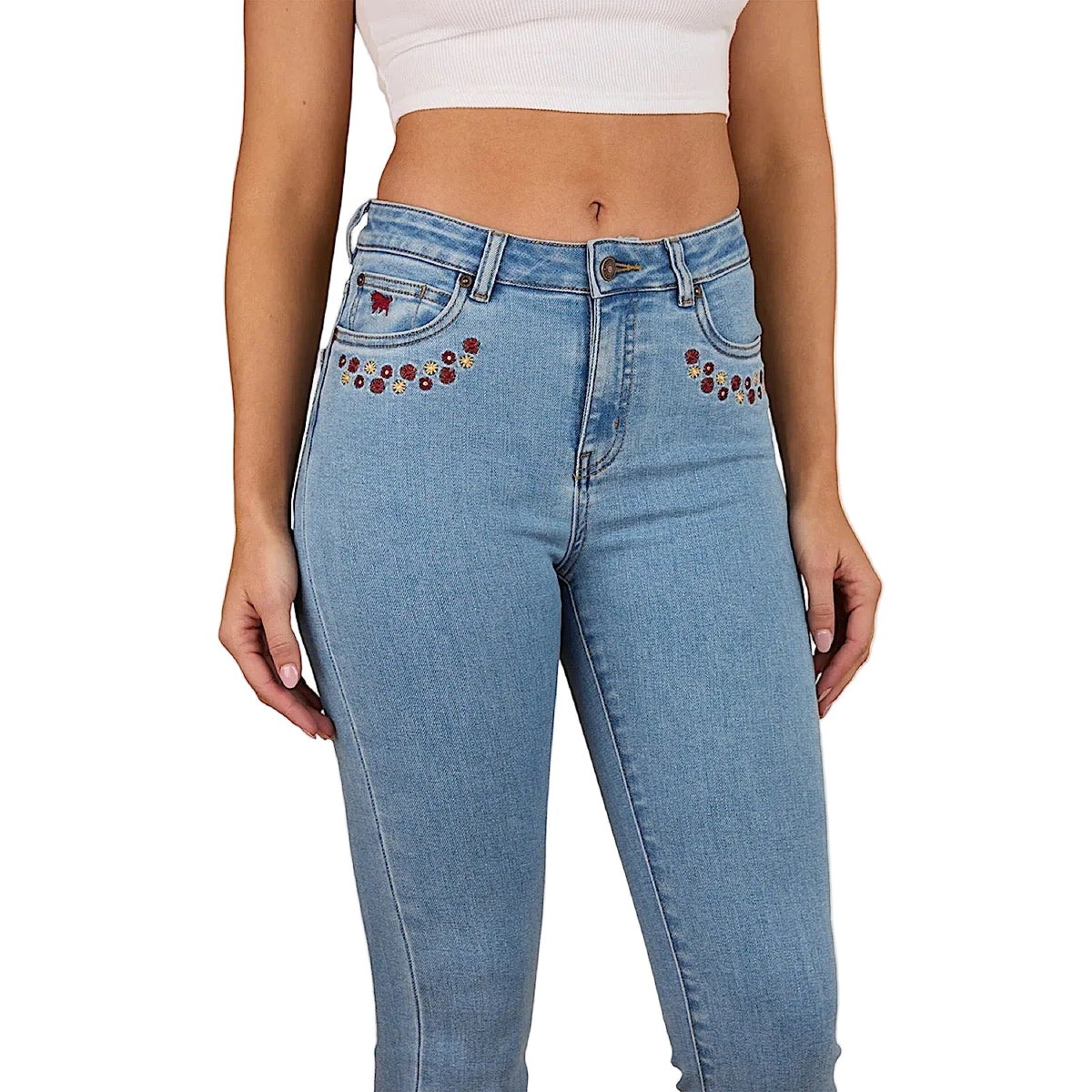 Ringers Western Women’s In Bloom High Rise Bootleg Jean - Light Wash Blue