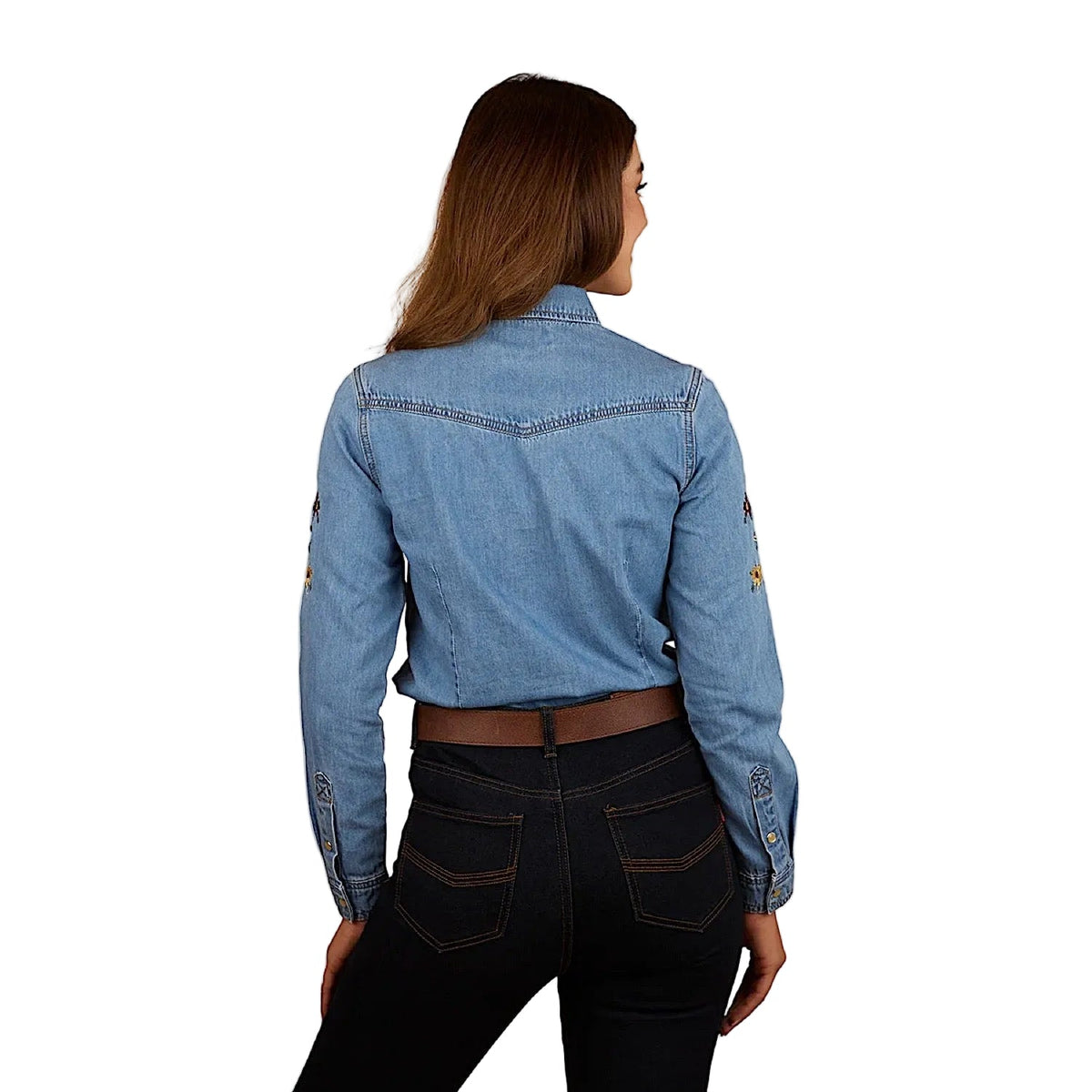 Ringers Western Women’s In Bloom Western Shirt - Light Wash Blue