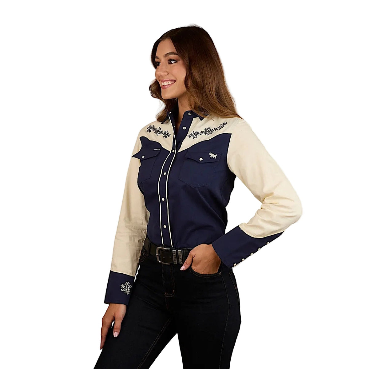 Ringers Western Women’s Jacinta Western Shirt - Navy/Off White