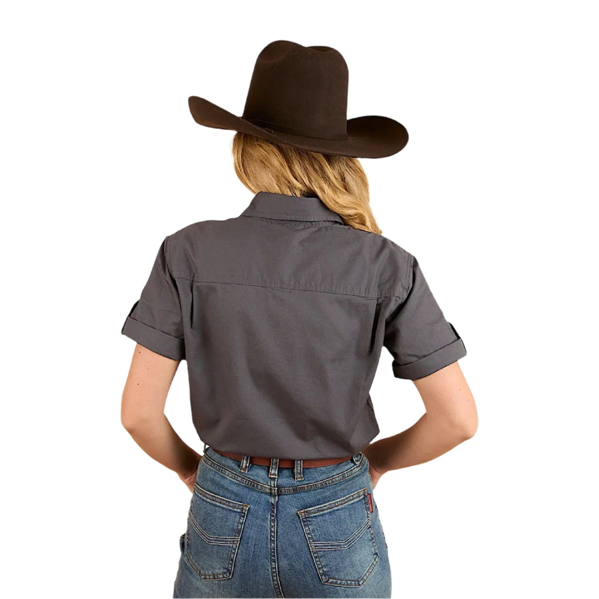 Ringers Western Women’s Jules Half Button Short Sleeve Work Shirt - Magnum / Mint