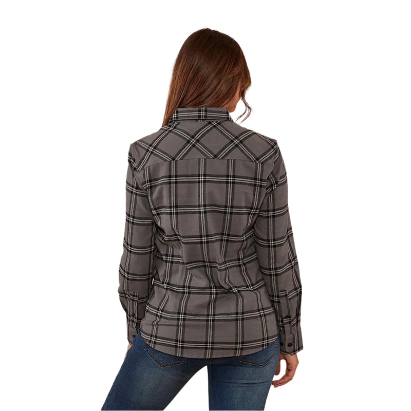 Ringers Western Women’s Junee Flanno Semi Fitted Shirt - Charcoal Black