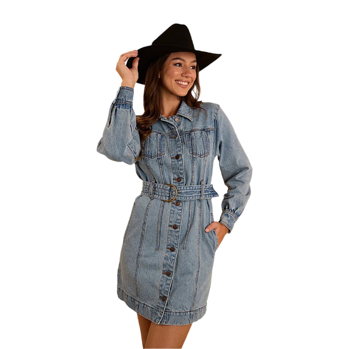 Ringers Western Women’s Korin Mini Dress - Mid Wash Blue