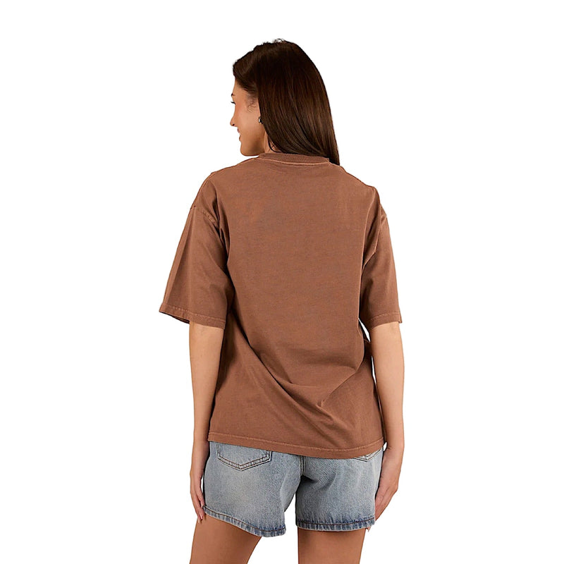 Ringers Western Women’s Lady Luck Oversized T-Shirt - Washed Saddle Brown