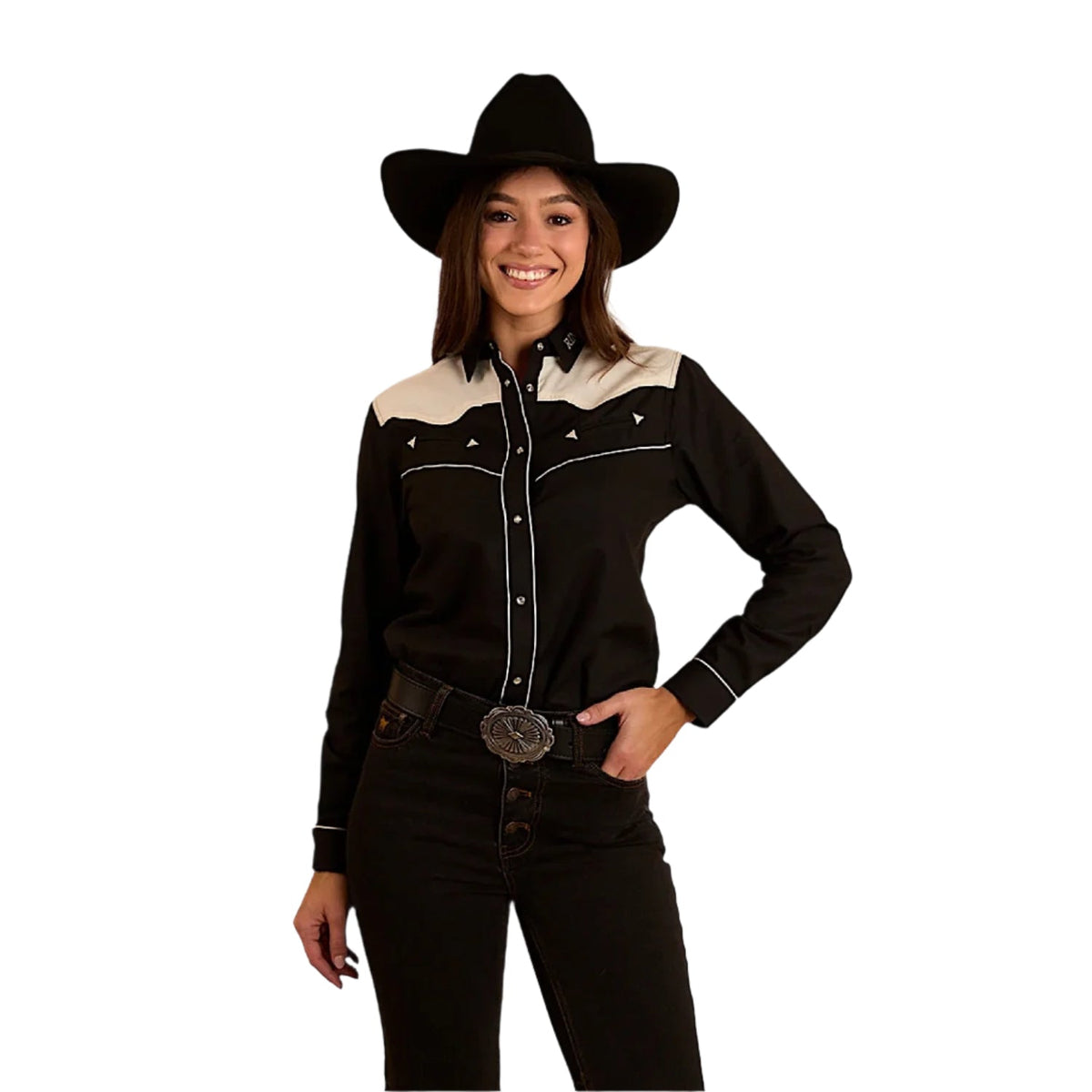 Ringers Western Women’s Musgraves Western Shirt - Black/Off White