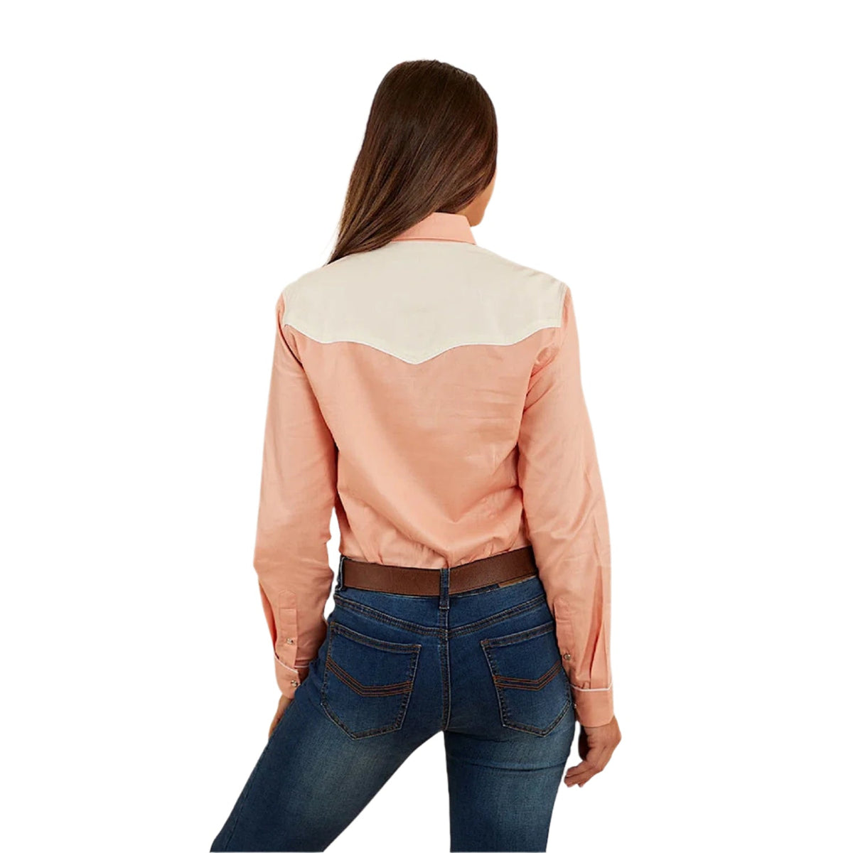 Ringers Western Women’s Musgraves Western Shirt - Coral/Off White