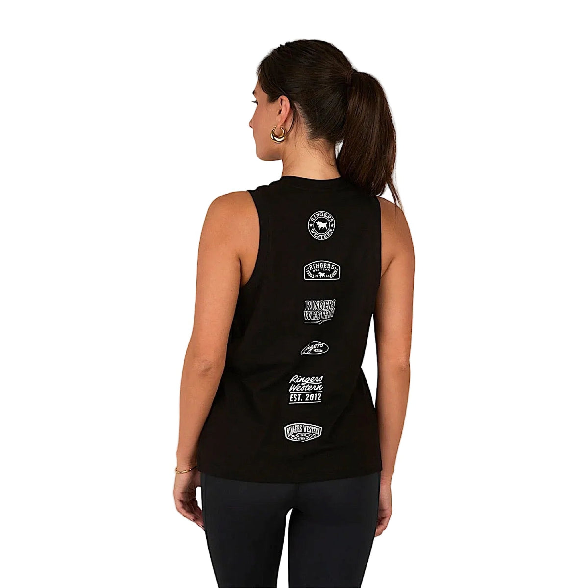 Ringers Western Women’s Park Run Active Muscle Tank - Black