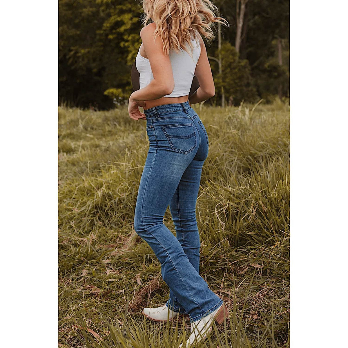 Ringers Western Women’s Penny High Rise Bootleg Jean Coolmax - Vintage Blue