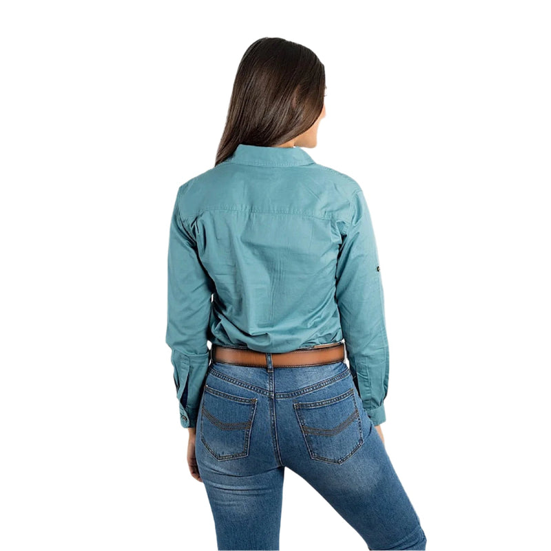 Ringers Western Women’s Pentecost River Full Button Work Shirt - Dusty Jade