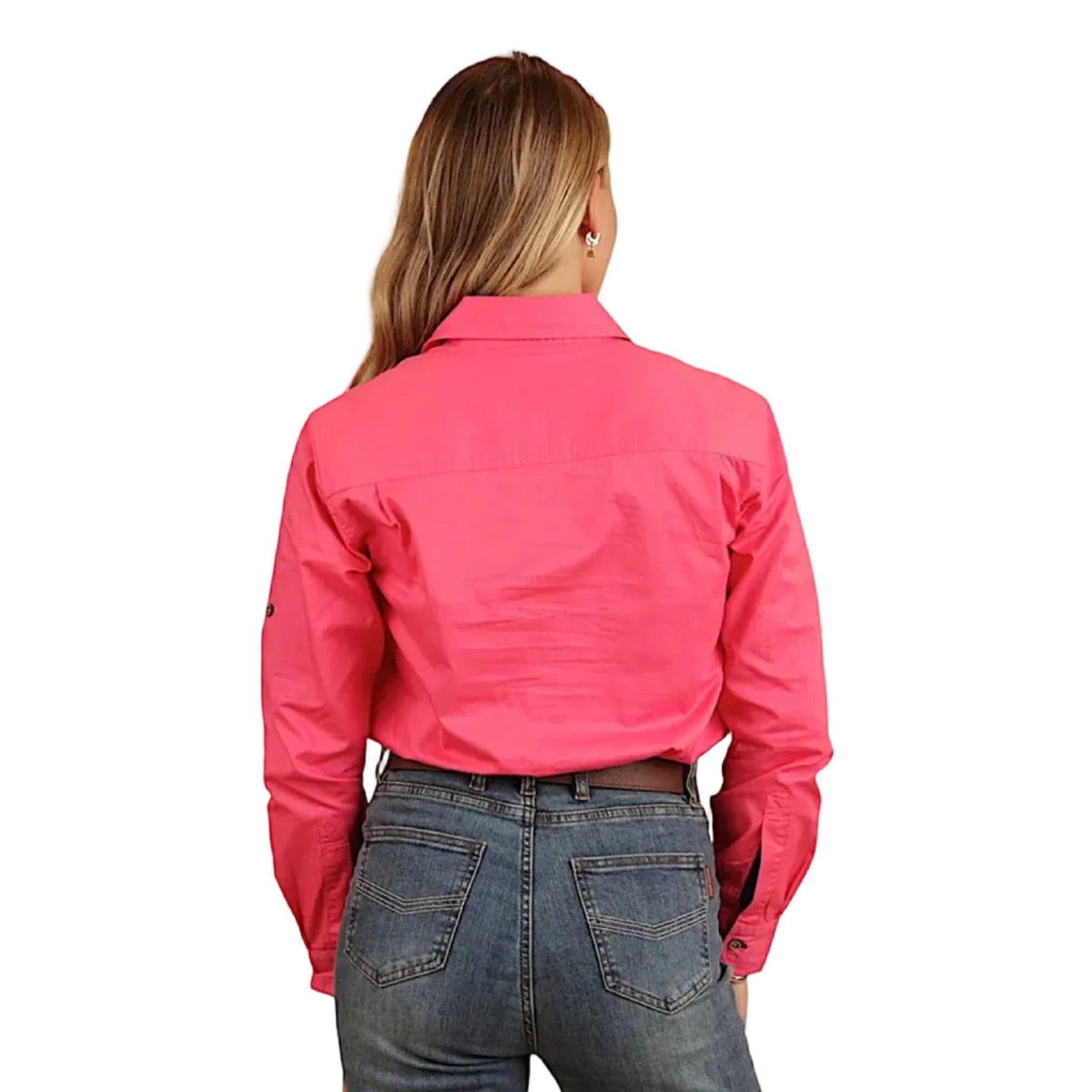 Ringers Western Women’s Pentecost River Half Button Work Shirt - Melon