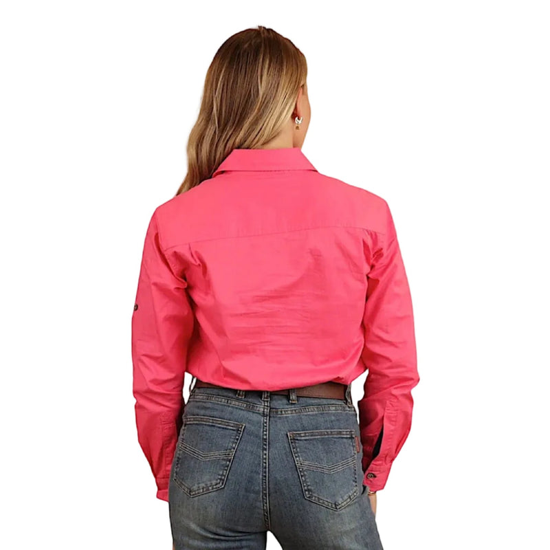 Ringers Western Women’s Pentecost River Half Button Work Shirt - Melon