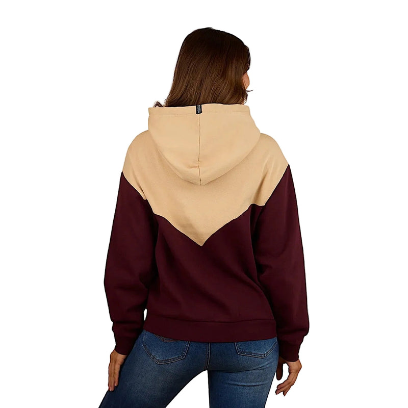 Ringers Western Women’s Rosey Oversized Pullover Hoodie - Cabernet/Dark Sand