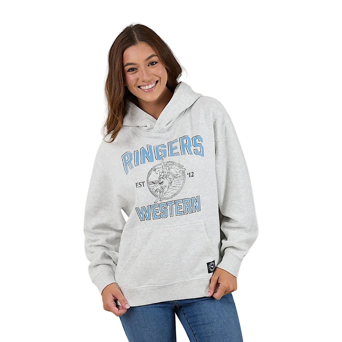 Ringers Western Women’s RW College Oversized Hoodie - Light Grey Marle