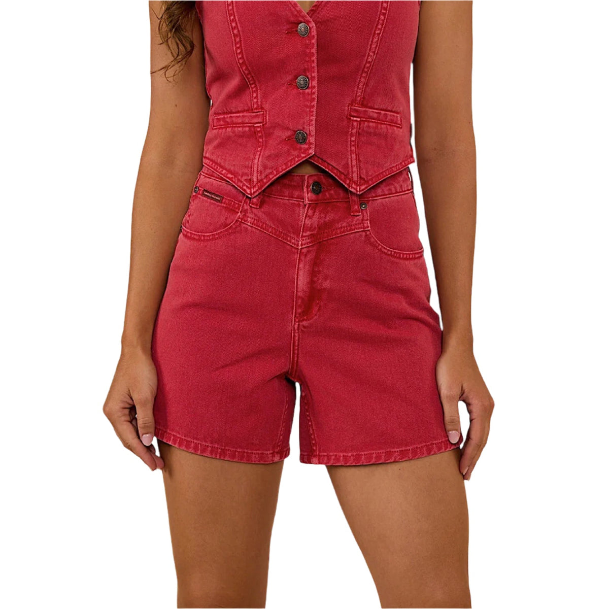 Ringers Western Women’s Saige High Rise Denim Short - Red