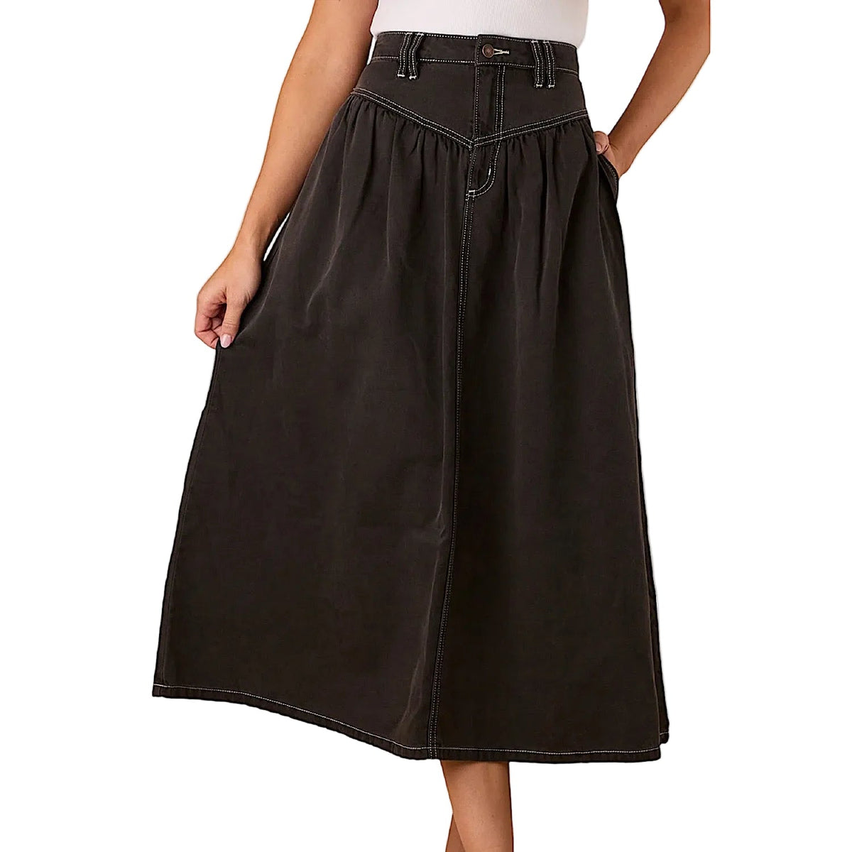 Ringers Western Women’s Sarina Midi Skirt - Washed Black