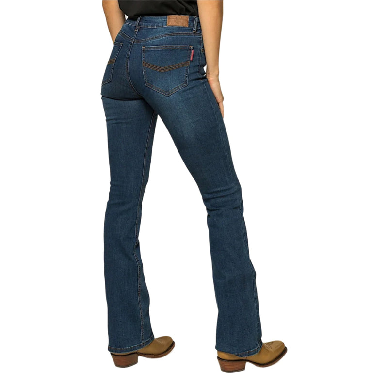 Ringers Western Women's Selina Mid Rise Bootleg Jean - Classic Blue