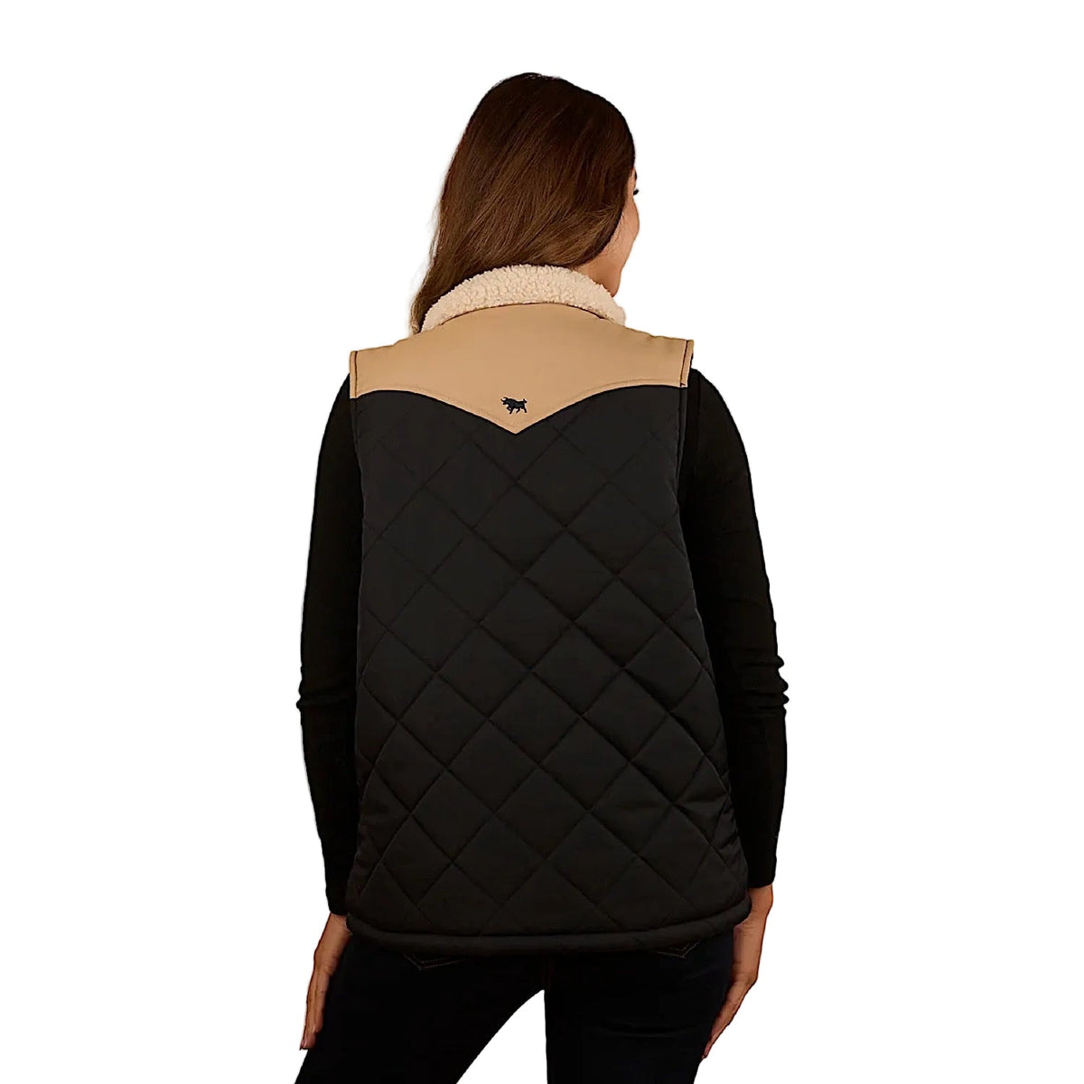 Ringers Western Women’s Selwyn Puffer Vest - Dark Sand/Black