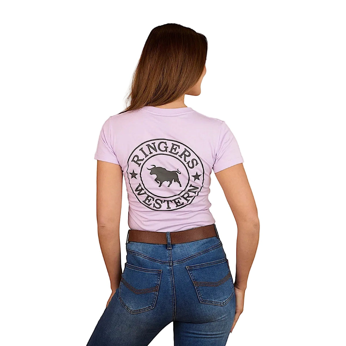 Ringers Western Women’s Signature Bull Classic Fit T-Shirt - Lilac/Charcoal