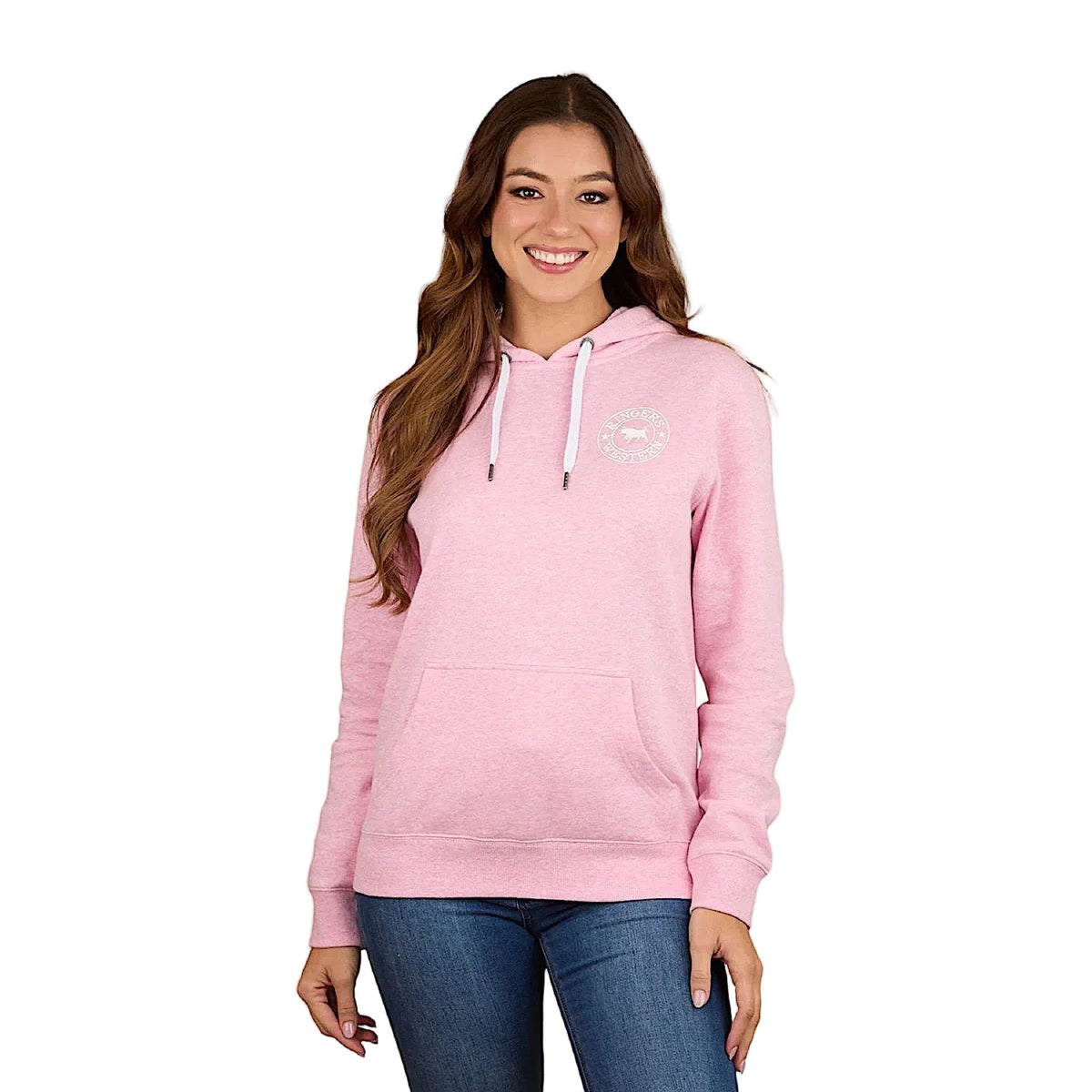 Ringers Western Women’s Signature Bull Women’s Pullover Hoodie - Pink Marle