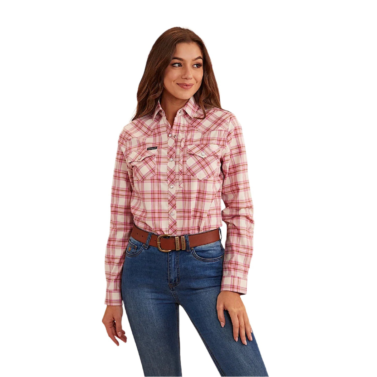 Ringers Western Women’s Silverlake Western Shirt - Pink/Check