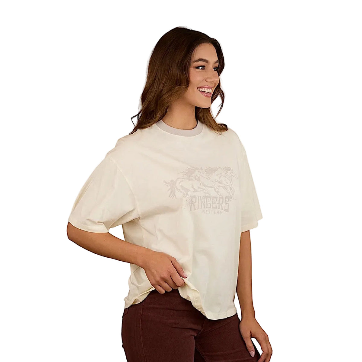 Ringers Western Women’s Stampede Oversized Shirt - Bone