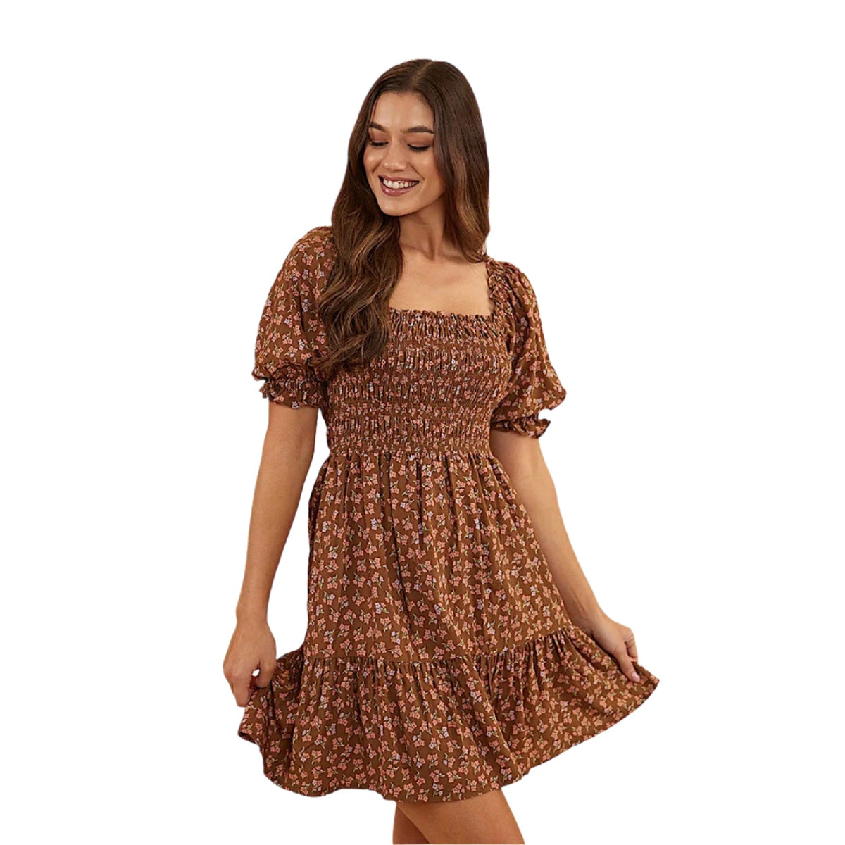Ringers Western Women’s Tahlia Shirred Mini Dress - Toffee