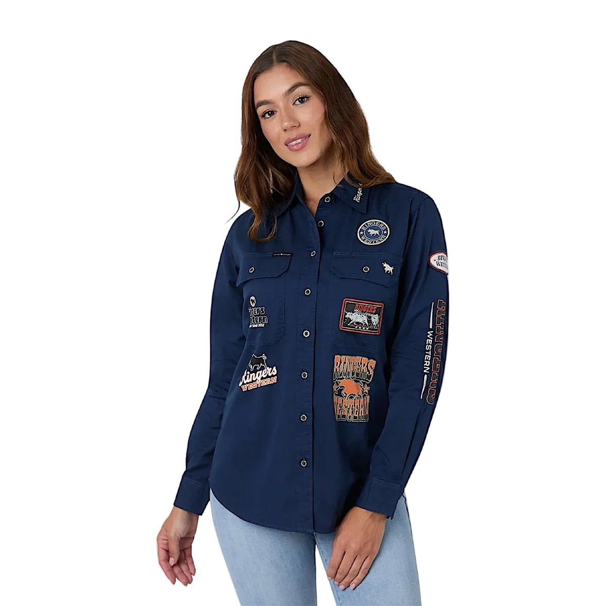 Ringers Western Women’s Trailblazer Full Button Work Shirt - Navy