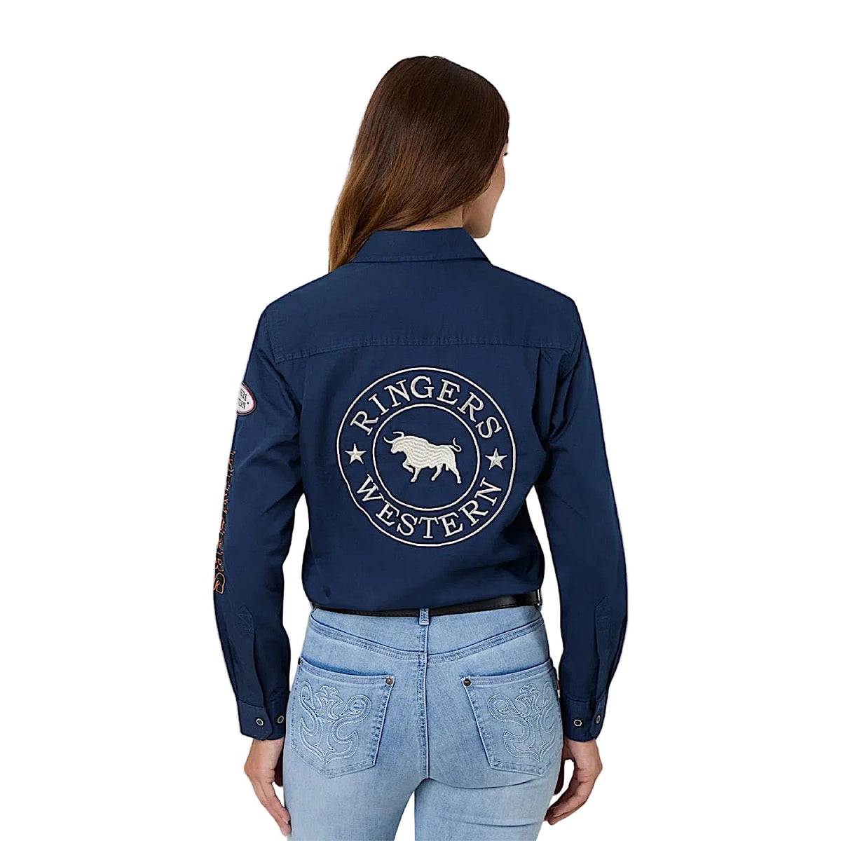 Ringers Western Women’s Trailblazer Full Button Work Shirt - Navy