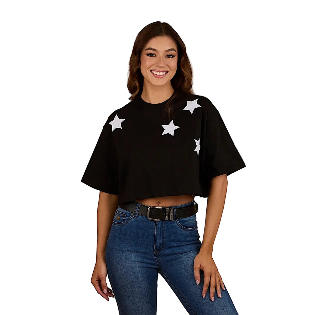 Ringers Western Women’s Twilight Oversized Cropped T-Shirt - Black