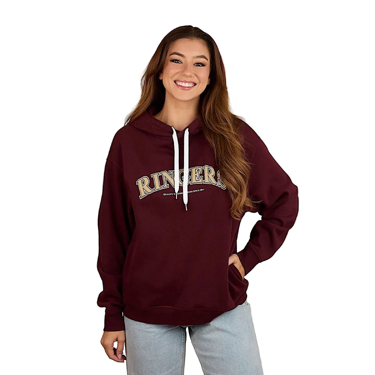 Ringers Western Women’s Varsity Hoodie - Cabernet