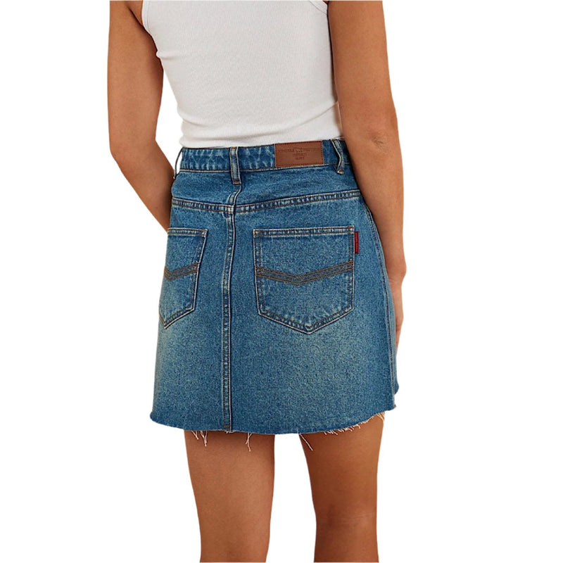 Ringers Western Women’s Venice High Rise Denim Skirt - Mid Wash Blue
