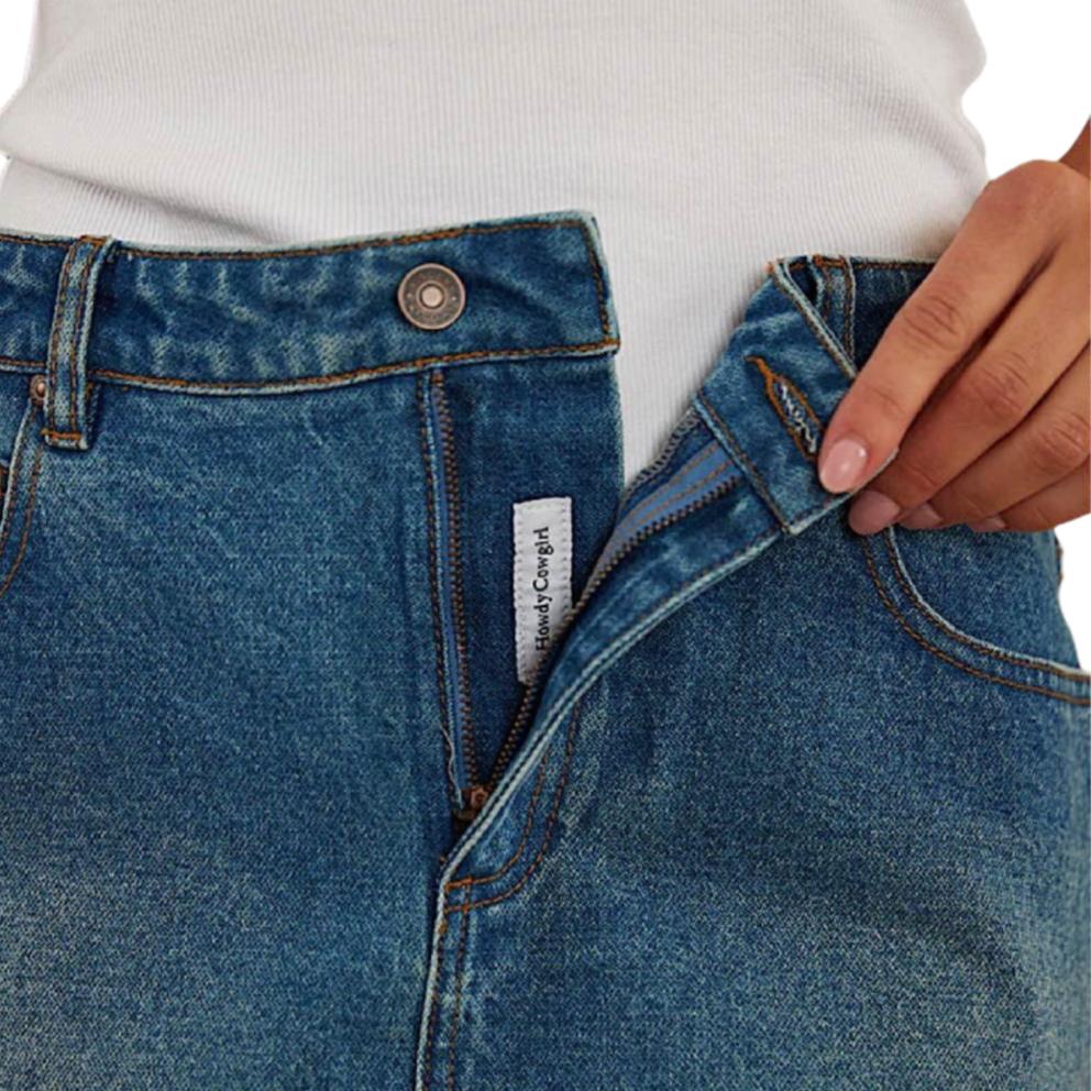 Ringers Western Women’s Venice High Rise Denim Skirt - Mid Wash Blue