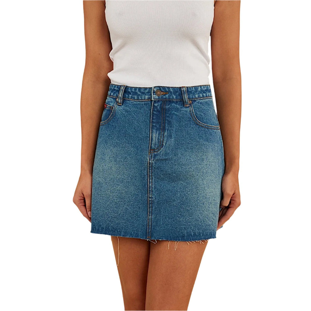 Ringers Western Women’s Venice High Rise Denim Skirt - Mid Wash Blue