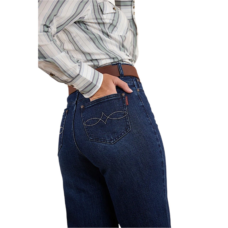 Ringers Western Women’s Visalia Wide Leg Jean - Dark Wash Blue