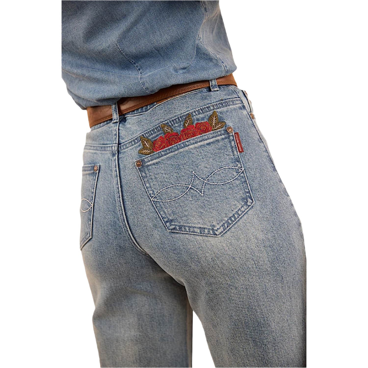 Ringers Western Women’s Visalia Wide Leg Jean - Light Wash Blue