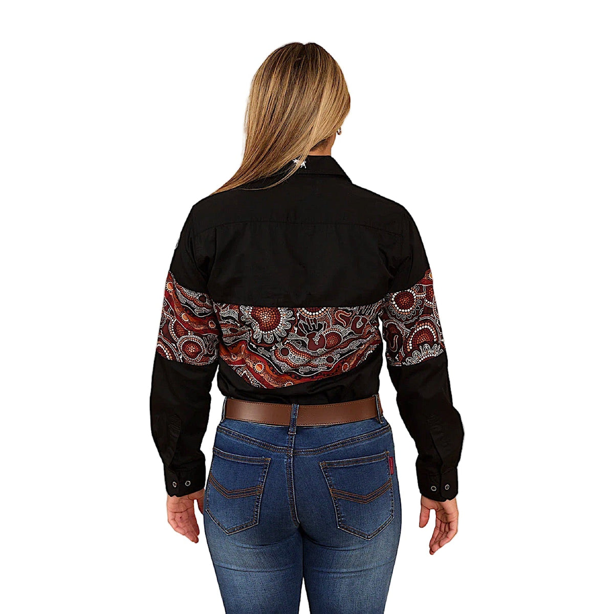 Ringers Western Women’s Walkabout Warrior Half Button Work Shirt - Black