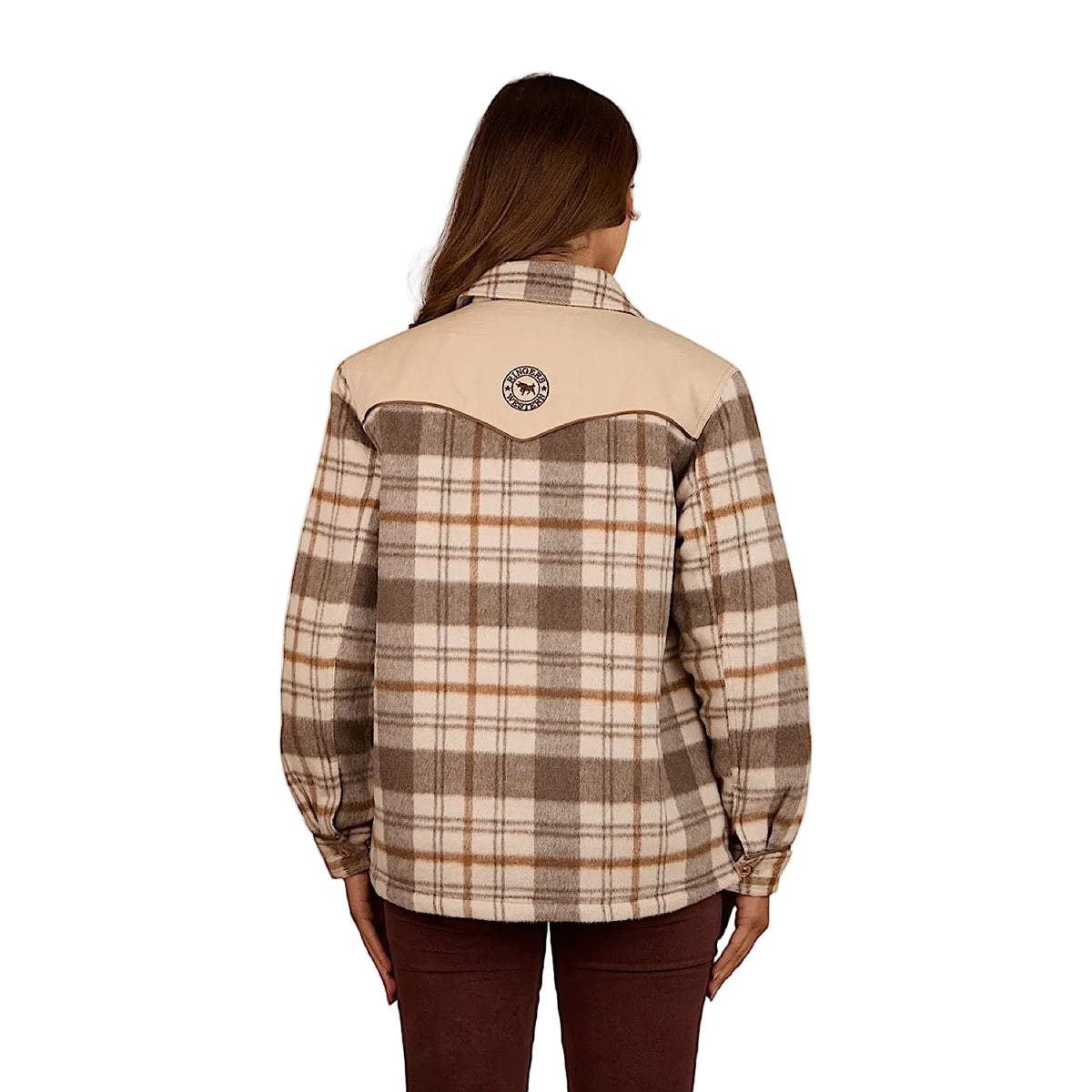 Ringers Western Women’s Wildwood Western Check Jacket - Off White/Brown