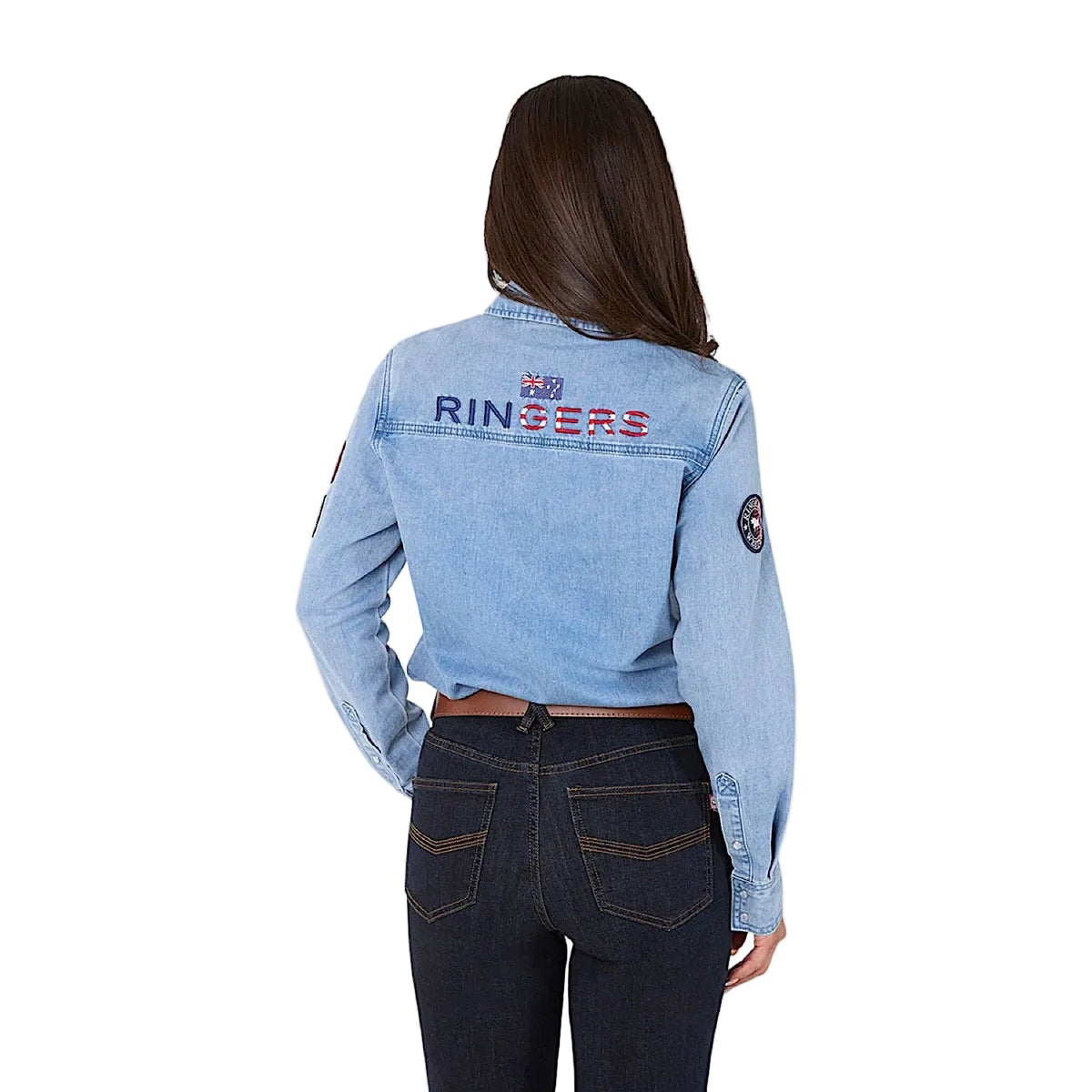 Ringers Western Women’s Young and Free Western Shirt - Light Wash Blue