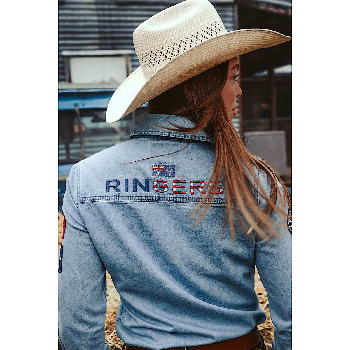 Ringers Western Women’s Young and Free Western Shirt - Light Wash Blue
