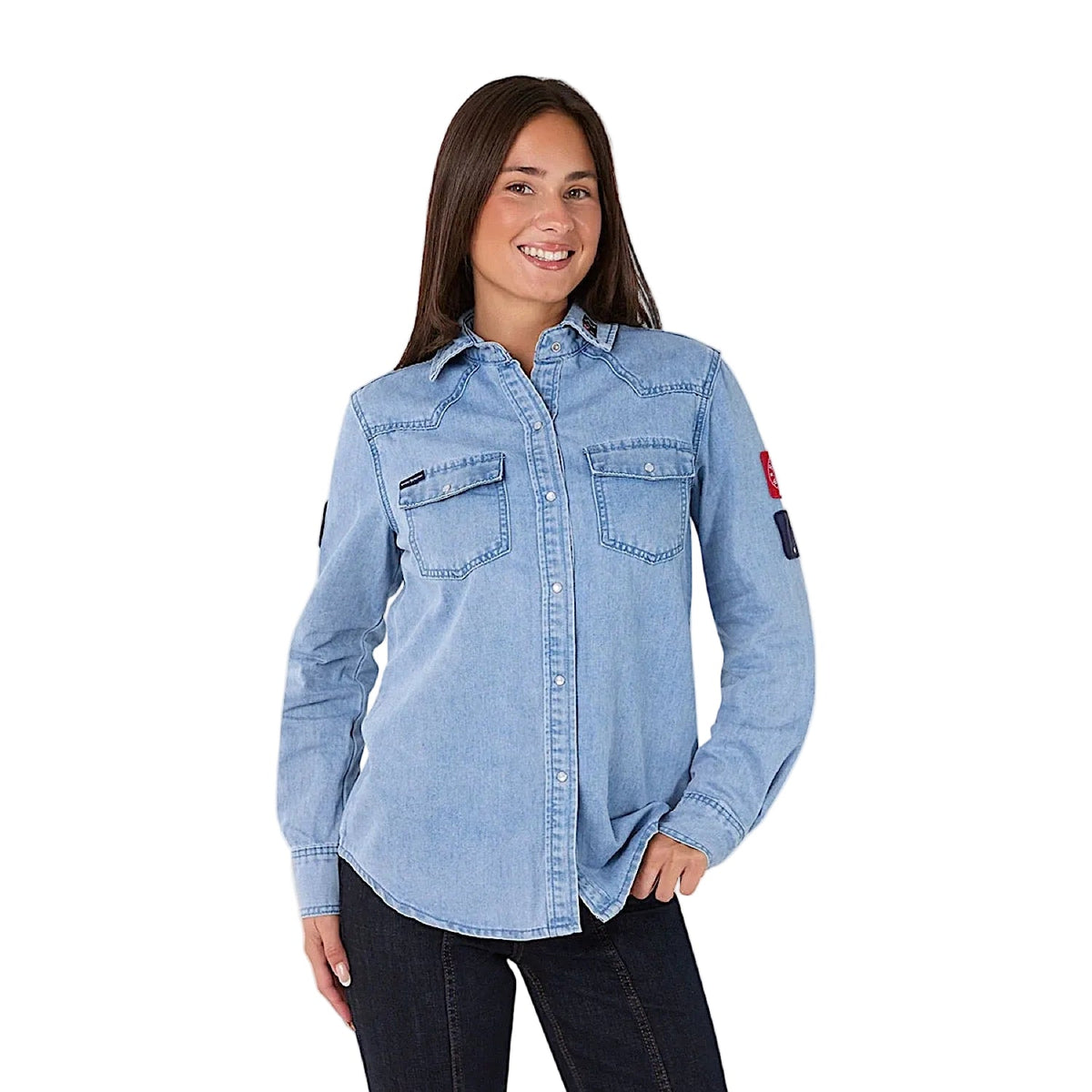 Ringers Western Women’s Young and Free Western Shirt - Light Wash Blue