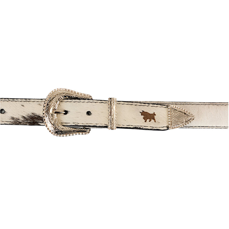 Ringers Western Zoey Double Buckle Belt - Black / White