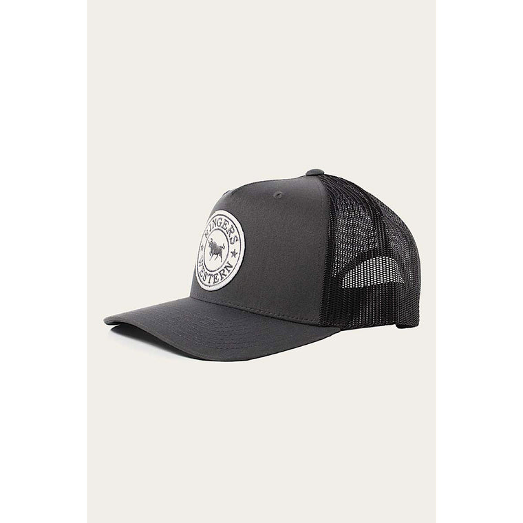 Ringers Western Signature Bull Trucker Cap - Charcoal with Charcoal & White Patch