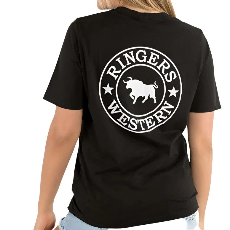 Ringers Western Signature Bull Womens Classic Fit T-Shirt - BLACK/WHITE