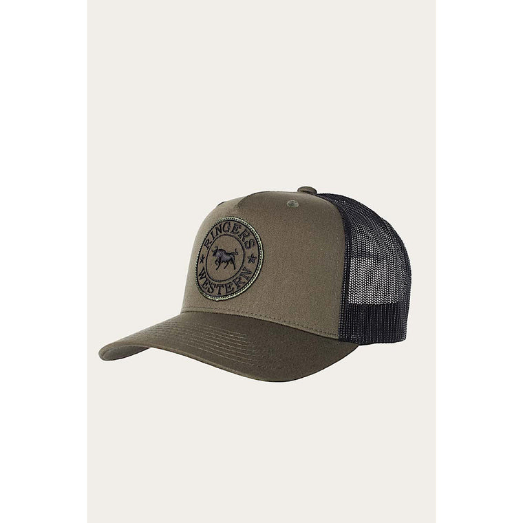 Ringers Western Signature Bull Trucker Cap - Army with Army & Black Patch